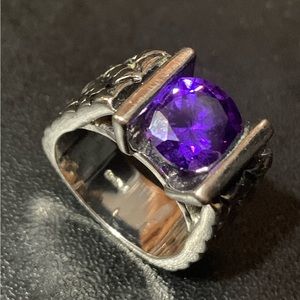 Purple cocktail ring